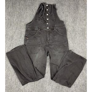 Anthropologie Overalls Women 32 Pilcro Painters Button Down Jumpsuit Black Denim